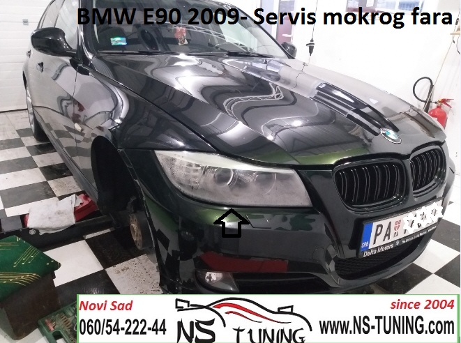 bmw e90 2005 2006 2007 2008 2009 2010 godiste xenon far mokar vlaga u faru servis reparacija novi sad ns tuning